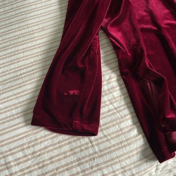 Coldwater Creek burgundy velvet feel blazer, coat. Women’s XL - Picture 9 of 11